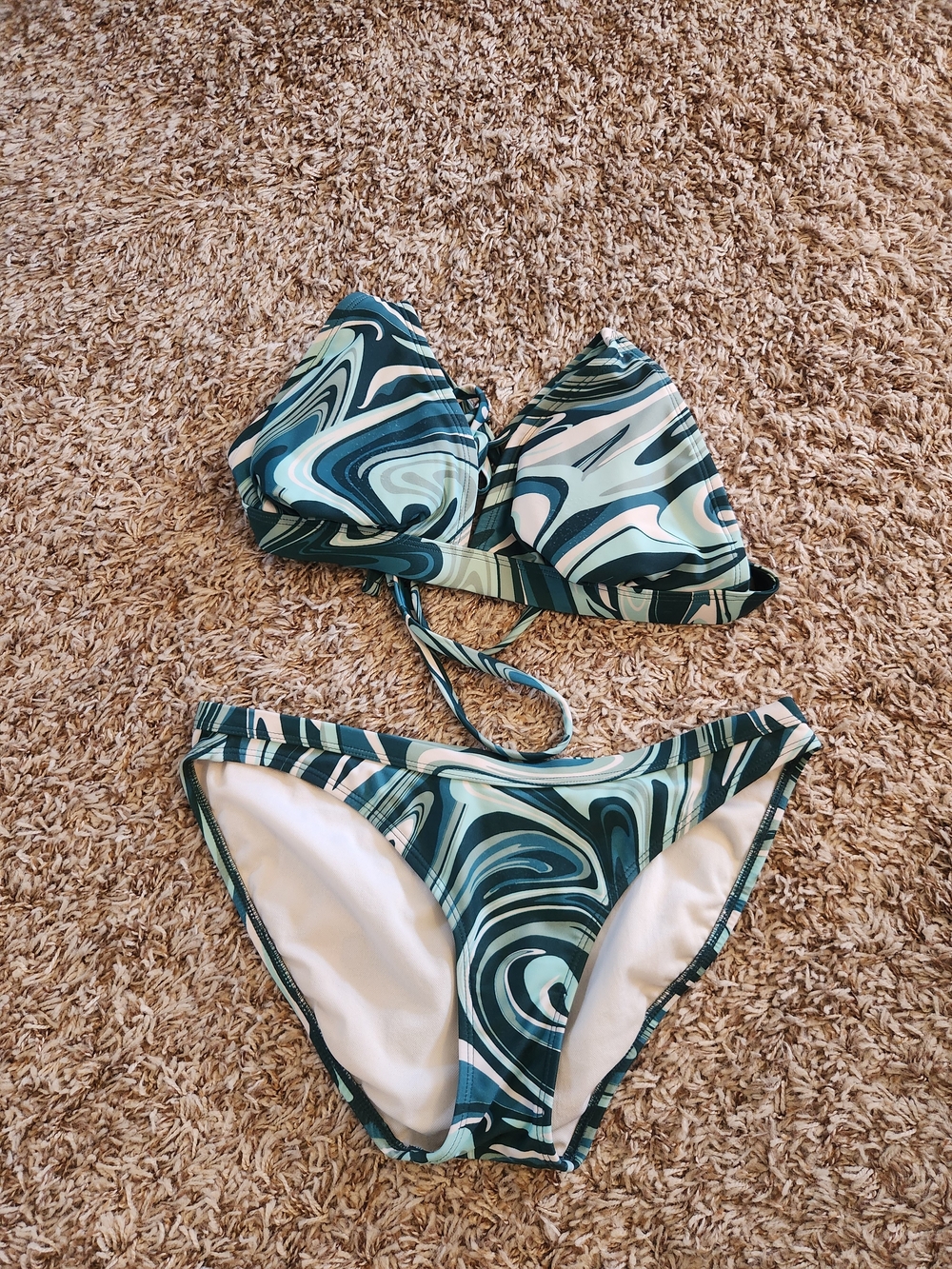 Xhilaration Teal Swirl Two-Piece Bikini